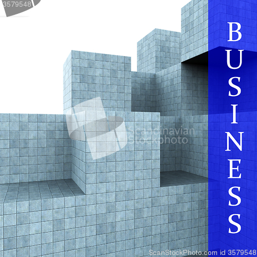 Image of Business Blocks Design Means Building Activity And Construction