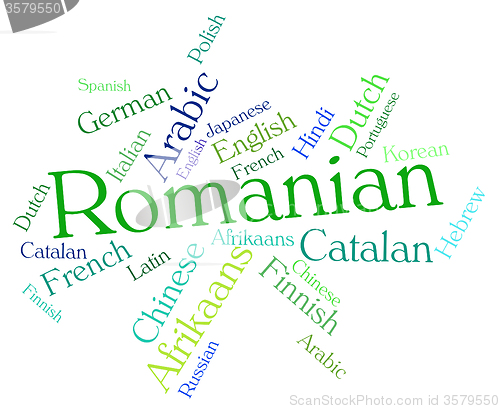 Image of Romanian Language Indicates Text Wordcloud And Communication