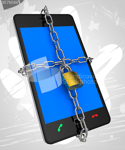 Image of Smartphone Locked Means Security Secured And Protect