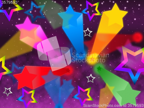 Image of Colorful Stars Background Means Rainbow Space And Bright\r