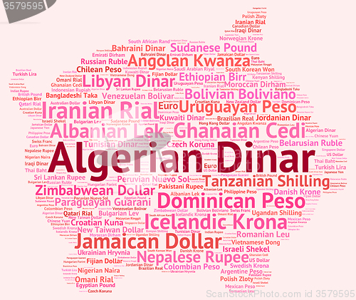 Image of Algerian Dinar Represents Worldwide Trading And Broker