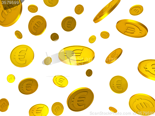 Image of Euro Coins Indicates Financial Euros And Financing