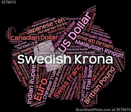 Image of Swedish Krona Indicates Foreign Exchange And Coinage