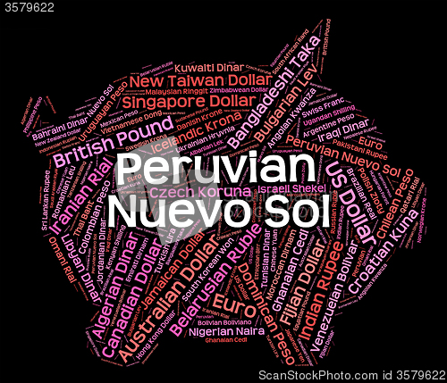Image of Peruvian Nuevo Sol Represents Currency Exchange And Banknote