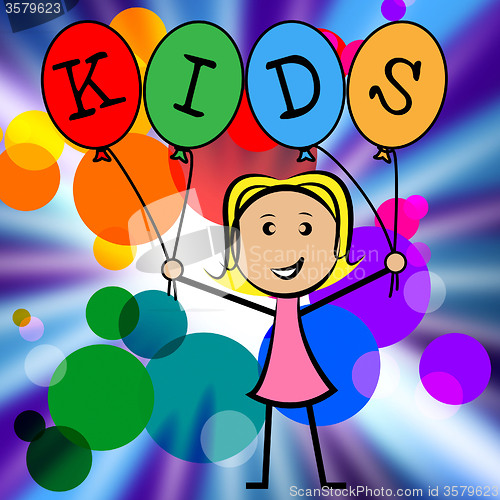 Image of Kids Balloons Shows Youths Female And Youngster