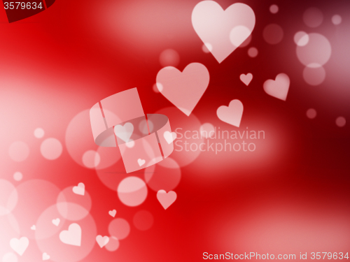 Image of Hearts Background Represents Light Burst And Abstract