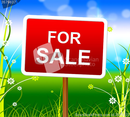 Image of For Sale Indicates Real Estate Agent And House