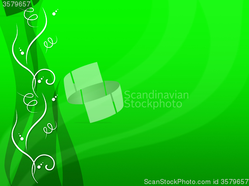 Image of Green Floral Background Shows Flower Stem And Growth\r
