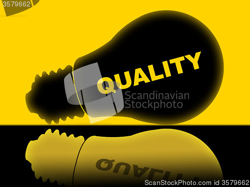 Image of Quality Lightbulb Indicates Check Approved And Certified