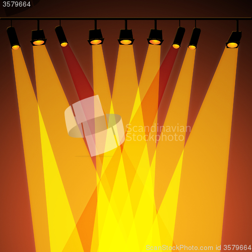 Image of Background Spotlight Represents Stage Lights And Abstract