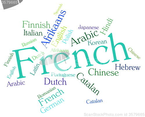 Image of French Language Represents International Languages And Wordcloud