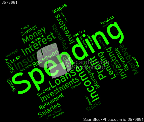 Image of Spending Word Represents Commerce Bought And Purchasing