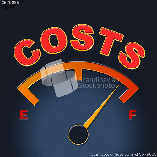 Image of Costs Gauge Means Display Bills And Finances