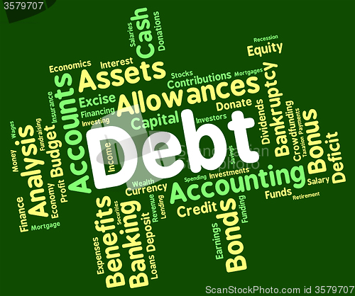 Image of Debt Word Means Words Liability And Debts