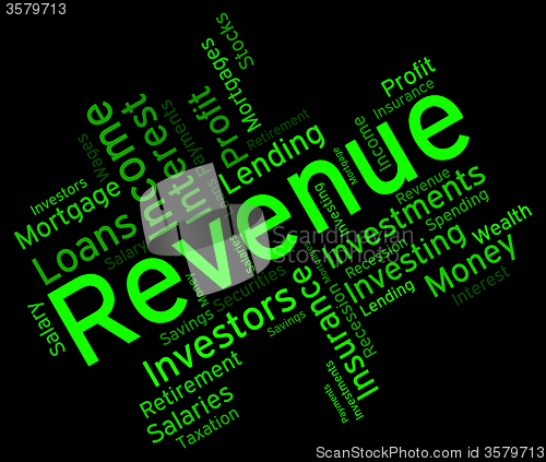 Image of Revenue Word Represents Words Wordcloud And Revenues