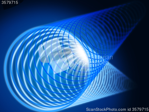 Image of Blue Coil Background Shows Brightness And Tunnel\r