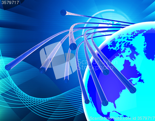 Image of Optical Fiber Network Means World Wide Web And Communicating