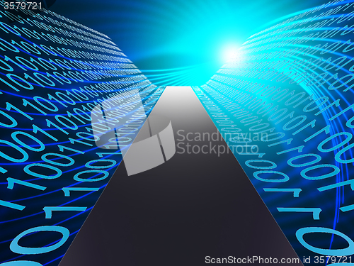 Image of Digital Path Represents Hi Tech And Data