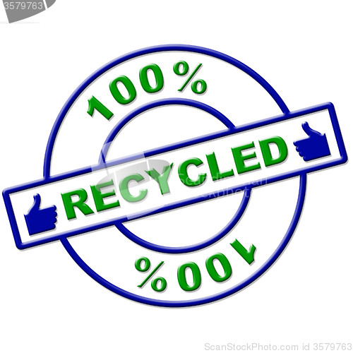 Image of Hundred Percent Recycled Means Go Green And Completely