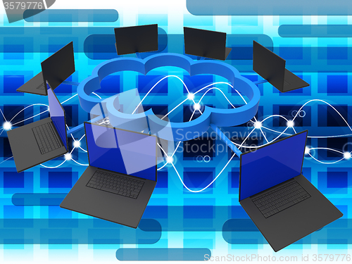 Image of Cloud Computing Shows Global Communications And Computer