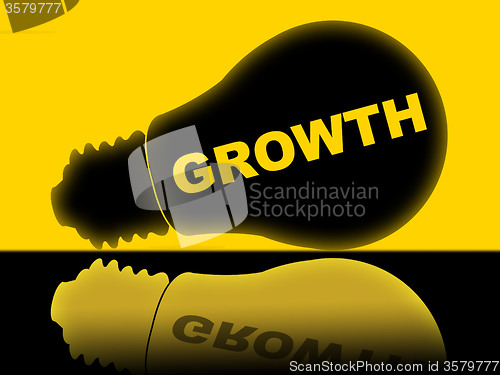 Image of Growth Lightbulb Shows Develop Improve And Lamp