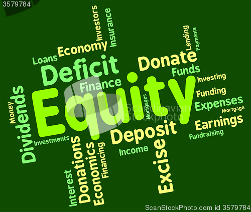 Image of Equity Word Shows Fund Capital And Riches