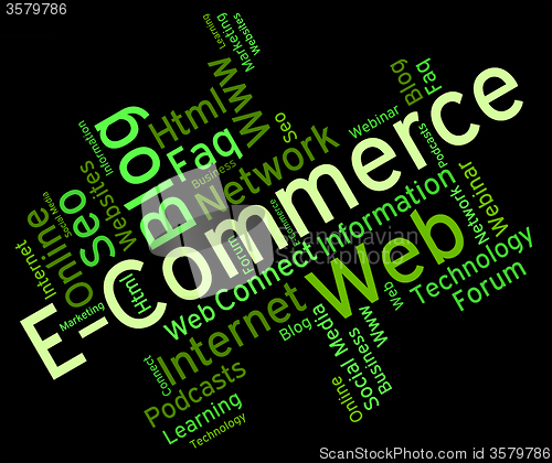 Image of Ecommerce Word Shows Online Business And Biz