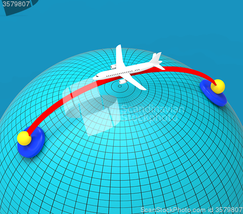 Image of Worldwide Travel Means Globally Flights And Global