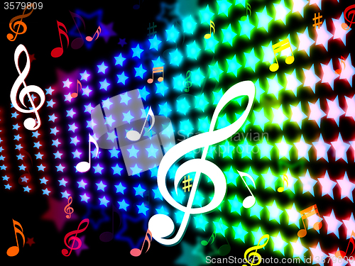 Image of Background Notes Represents Bass Clef And Backdrop