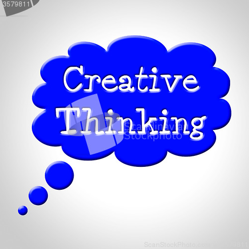 Image of Creative Thinking Bubble Means Reflection Build And Contemplatio