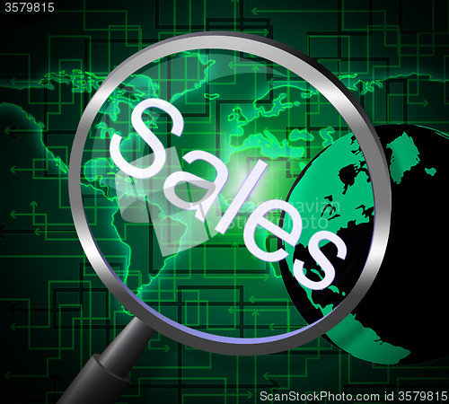 Image of Sales Magnifier Means Promotion Sell And Magnify