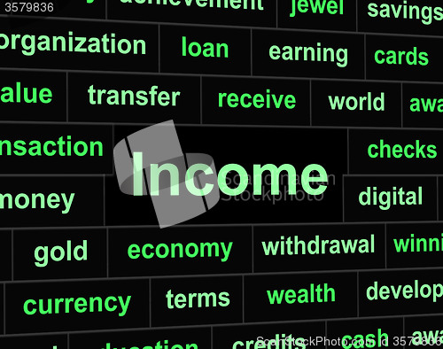 Image of Income Earnings Shows Salaries Revenue And Wage