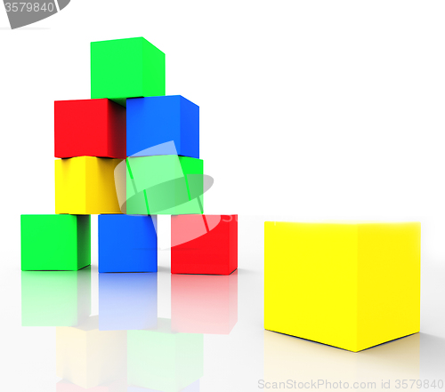 Image of Kids Blocks Indicates Colors Cube And Spectrum