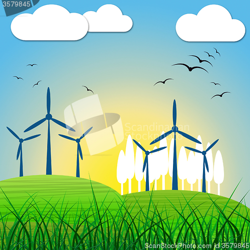 Image of Wind Power Shows Renewable Resource And Environmental