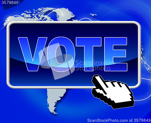 Image of Vote Button Shows World Wide Web And Net