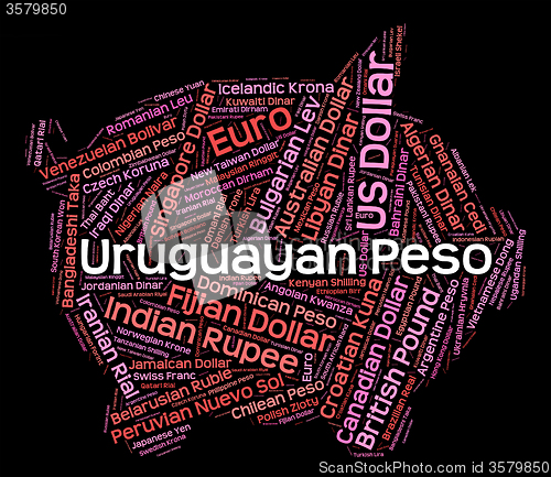 Image of Uruguayan Peso Means Currency Exchange And Forex