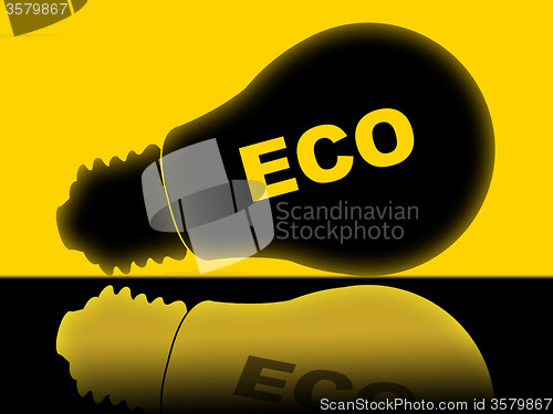 Image of Eco Lightbulb Means Earth Friendly And Ecological