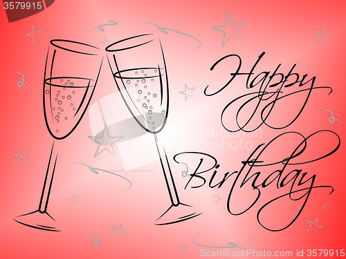 Image of Happy Birthday Glasses Indicates Congratulating Happiness And Greeting