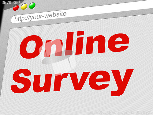 Image of Online Survey Represents World Wide Web And Internet