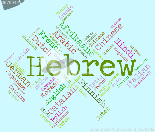 Image of Hebrew Language Indicates Wordcloud Word And Speech