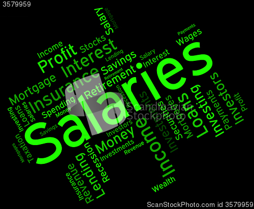 Image of Salaries Word Shows Remuneration Pay And Text