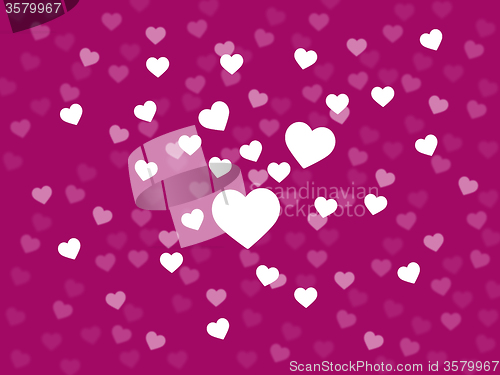 Image of Bunch Of Hearts Background Shows Loving Couple Or Passionate Mar