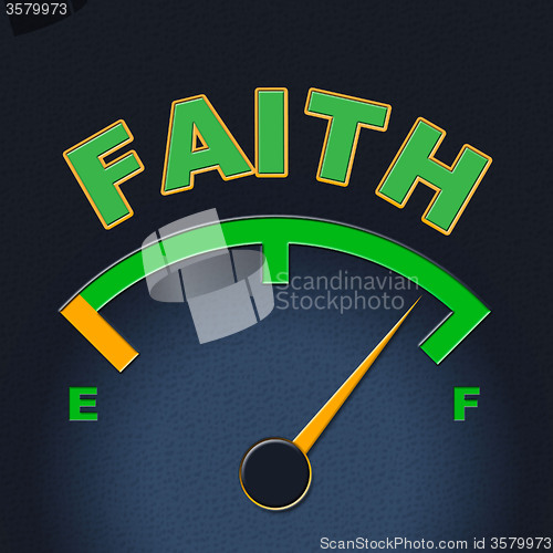 Image of Faith Gauge Shows Scale Religious And Indicator