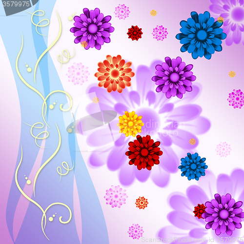 Image of Colorful Flowers Background Means Blossoms And Beauty\r