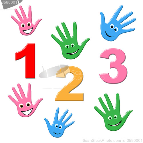 Image of Counting Kids Shows One Two Three And Calculate