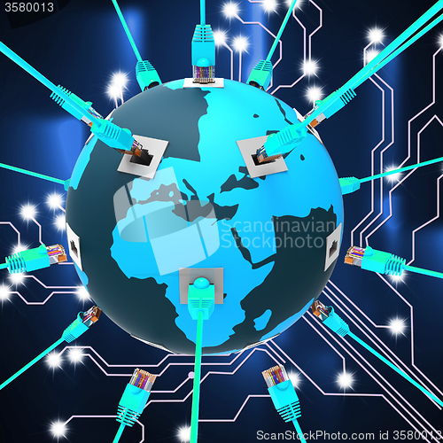 Image of Worldwide Network Represents Global Communications And Connection