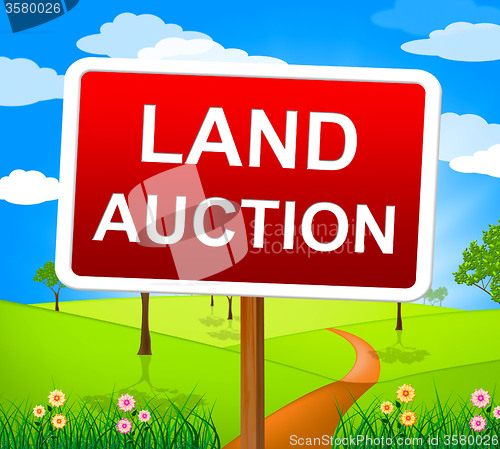 Image of Land Auction Indicates Winning Bid And Auctioning
