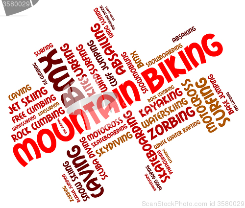 Image of Mountain Biking Indicates Text Riding And Landscape