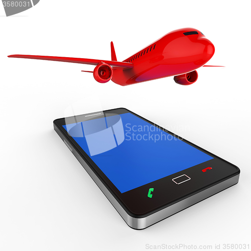Image of Flight Online Shows World Wide Web And Website