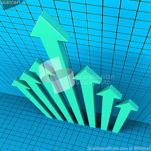 Image of Progress Arrows Shows Financial Report And Analysis